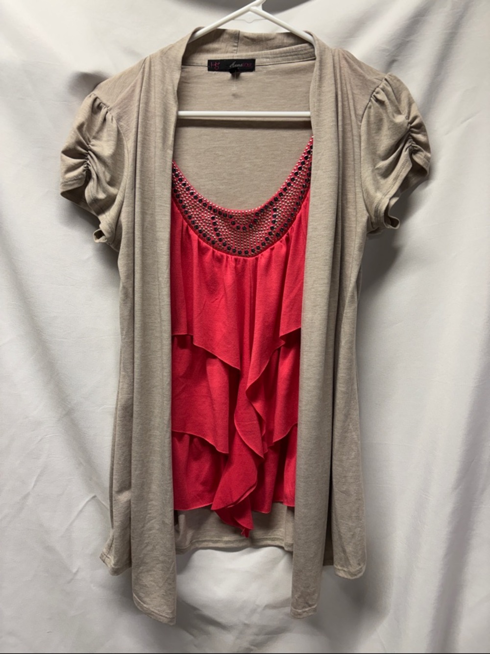 HeartSoul Beige Open-Front Layering Cardigan